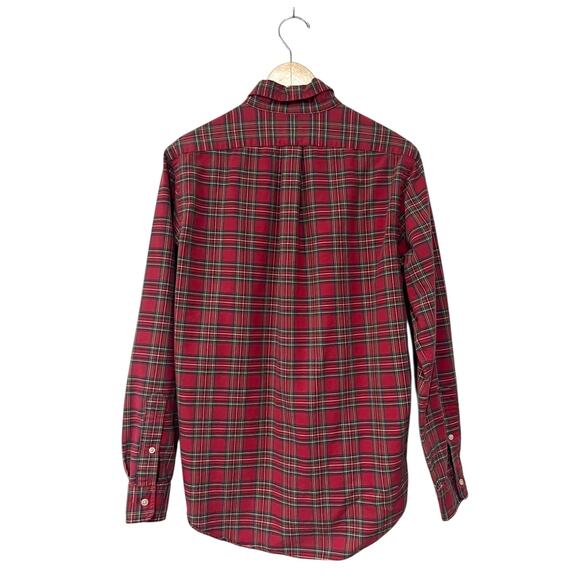 Ralph Lauren Men’s Medium Shirt Button Up Red Plaid Check Cotton Long Sleeve - Picture 3 of 5